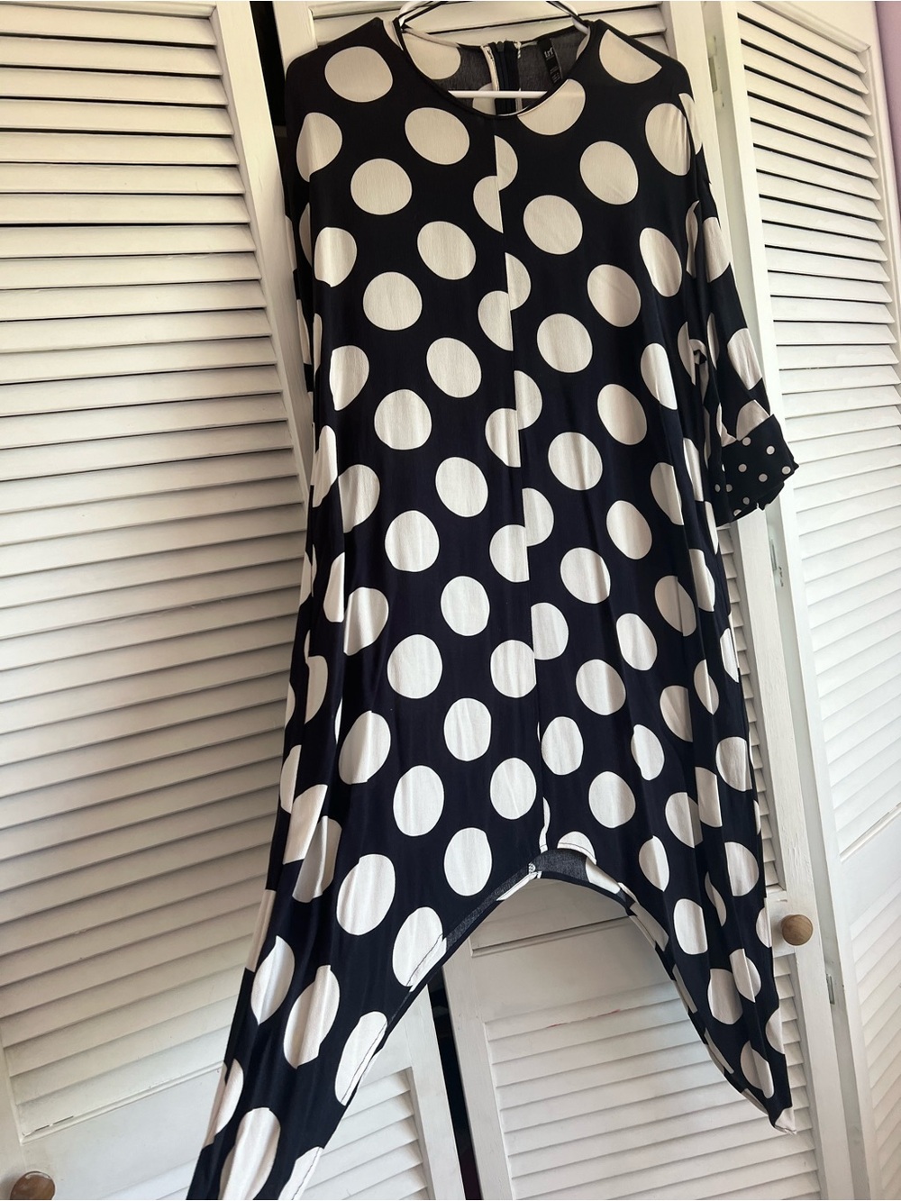 Blue & White Polka Dot Women's  Dress